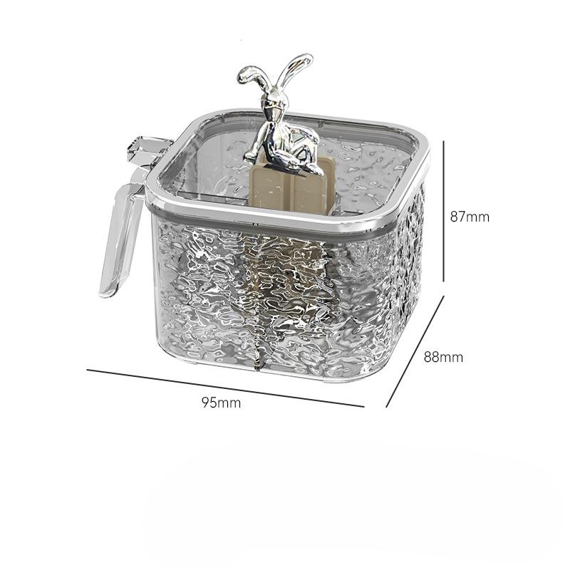 Коробка для приправ Бытовая кухонная приправа Набор для приправ Одна многосекционная сетка Соль Глутамат натрия Перец Приемка Приправа Регулировка rabbit серый