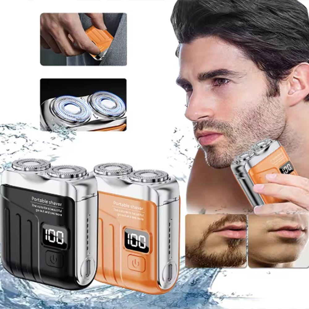 Ultra Clean Mini Electric Shaver with Digital Display Facial Beard Trimmer Double Head Razor  Men