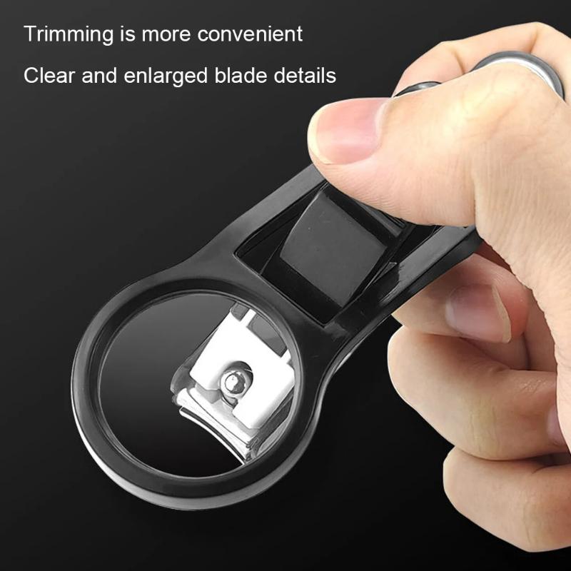 1Pcs Anti-Splash Precise Cutting Nail Trimming Tool Nail Clipper With Magnifying Glass Stainless Steel Elderly Nail Clippers