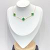 Korean Trendy Gold Four-Leaf Clover Double-Sided Necklace for Women Clavicle Chain Jewelry