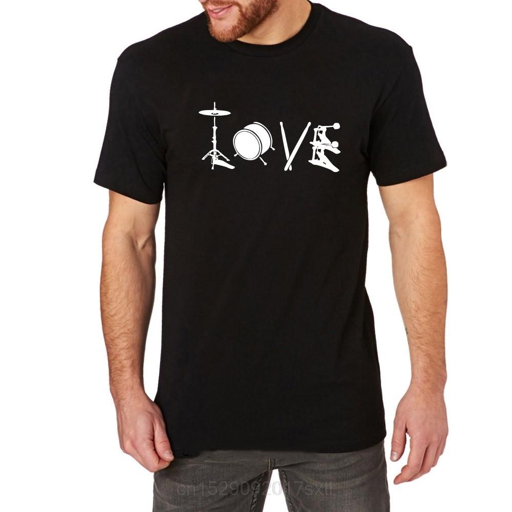 

Love Drum Drummer T-shirt Summer Fashion Funny Printing Casual 100%Cotton Tee 4XL