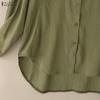 ZANZEA Women Turn Down Collar Loose Casual Long Sleeve Blouse