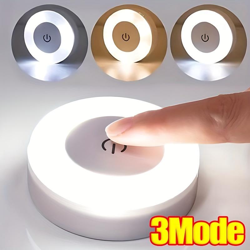 3 Colors Adjustable Touch LED Light Portable Wireless Cabinet Light, Dimmable Light Bedroom Kitchen Counter Stairs Hallway