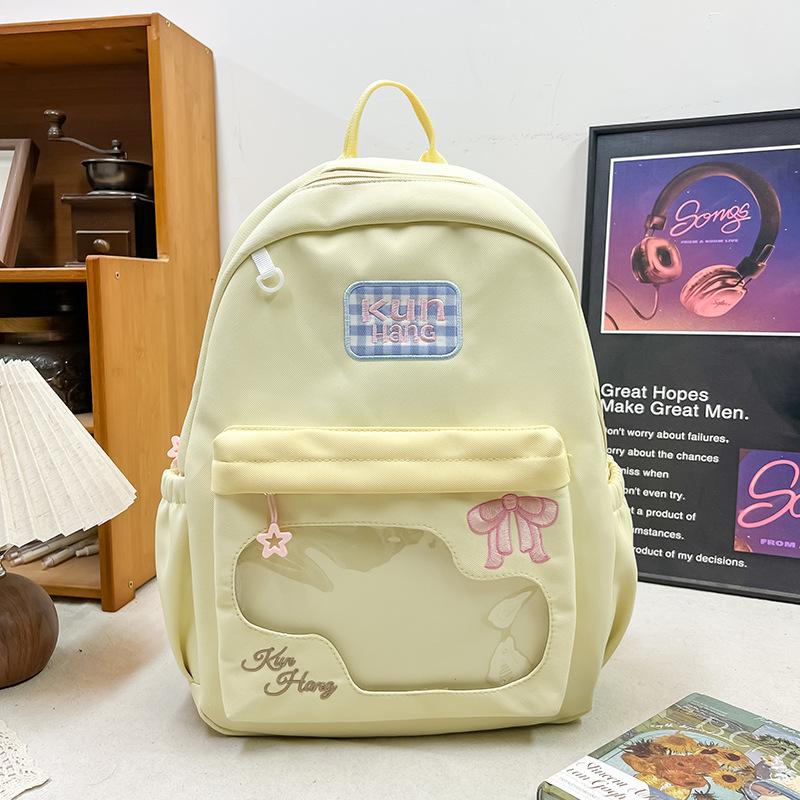 New Sweet Cool Ulzzang Ita Bag Harajuku Fashion Casual Milk Yellow Backpack School Bag Daily Casual Commuting Light Backpack