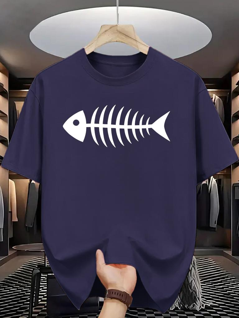 2026 Unisex Frühling Einfaches Fischgrätenmuster Druck T-Shirt Baumwolle Unisex Streetwear Übergroß Locker Lässig Klassisch Kurzarm