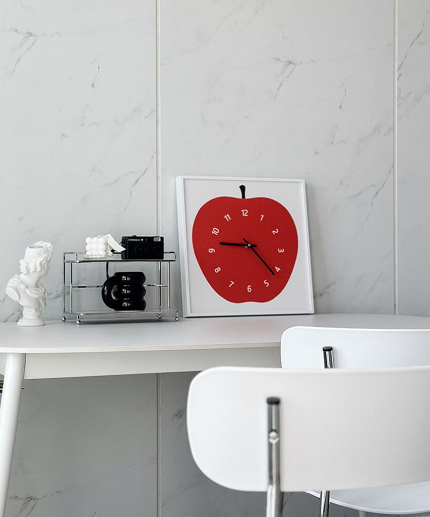 Lyubeullyusyab Apfel Stille Schönes Design Luxus Innenwanduhr