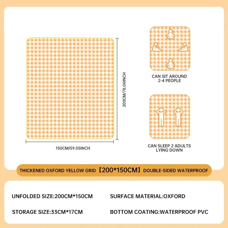 Outdoor Moisture-Proof Mat, Thickened Picnic Mat, Camping Field Waterproof Lawn Tent, Portable Floor Mat, Outdoor Beach Canvas