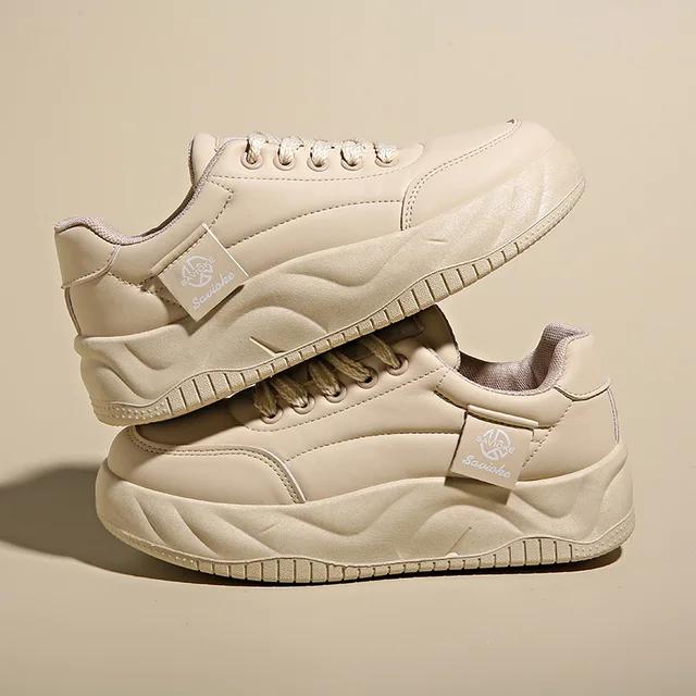 

2025 Новые женские повседневные кроссовки Модные шнурованные туфли на платформе с вулканизированной подошвой для женщин Уличные прочные балетки Кроссовки для бега 40 хаки