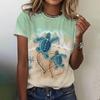Fashion Summer Turtle 3D Print T-shirts Women Streetwear Casual Harajuku Short Sleeve T Shirt Female O-neck Tees Tops Clothing