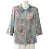 Silk Three-Quarter Sleeve Summer Top for Elderly Women