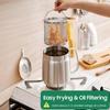 1.5L/2L Oil Filter Pot with Strainer and Frying Basket 304 Stainless Steel Oil
