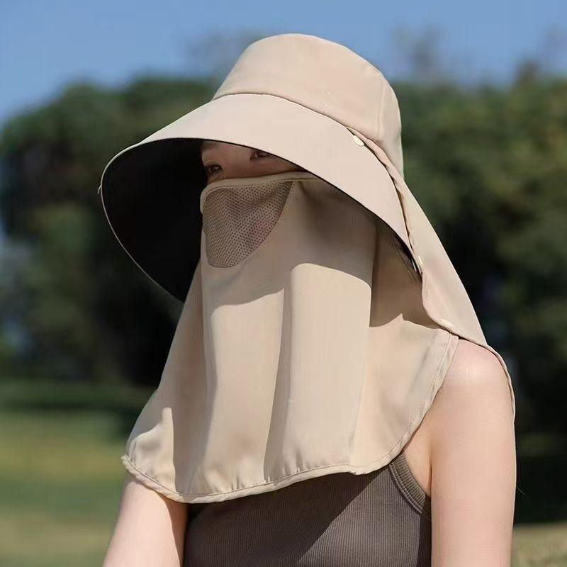 Wide Brim Sunscreen Fisherman Hat Breathable Neck Protection Hat Uv Protection Sun Protection Picking Tea Hat Fishing Hat
