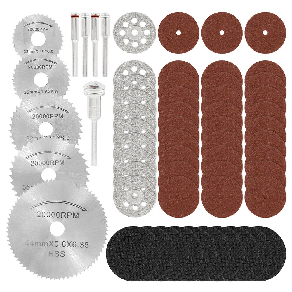 Mini Circular Saw Blade Set Sanding Grinding Wheel Cutting Disc for Dremel Accessories Metal Cutting Rotary Tools