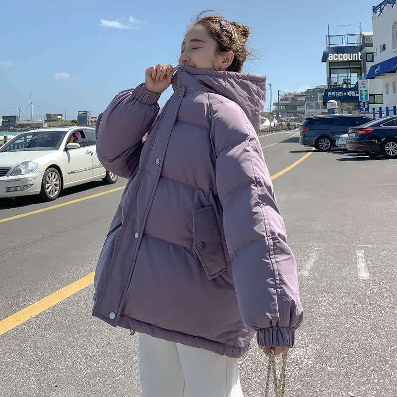 

Женское хлопковое пальто-пуховик в корейском стиле 2025 года - Весенне-летняя модель свободного кроя для студенток L (131-150 jin)