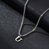 Simple A-Z Letter Necklace for Men Waterproof Stainless Steel 26 Letters Pendant Necklace Men’s Minimal Initial Necklace
