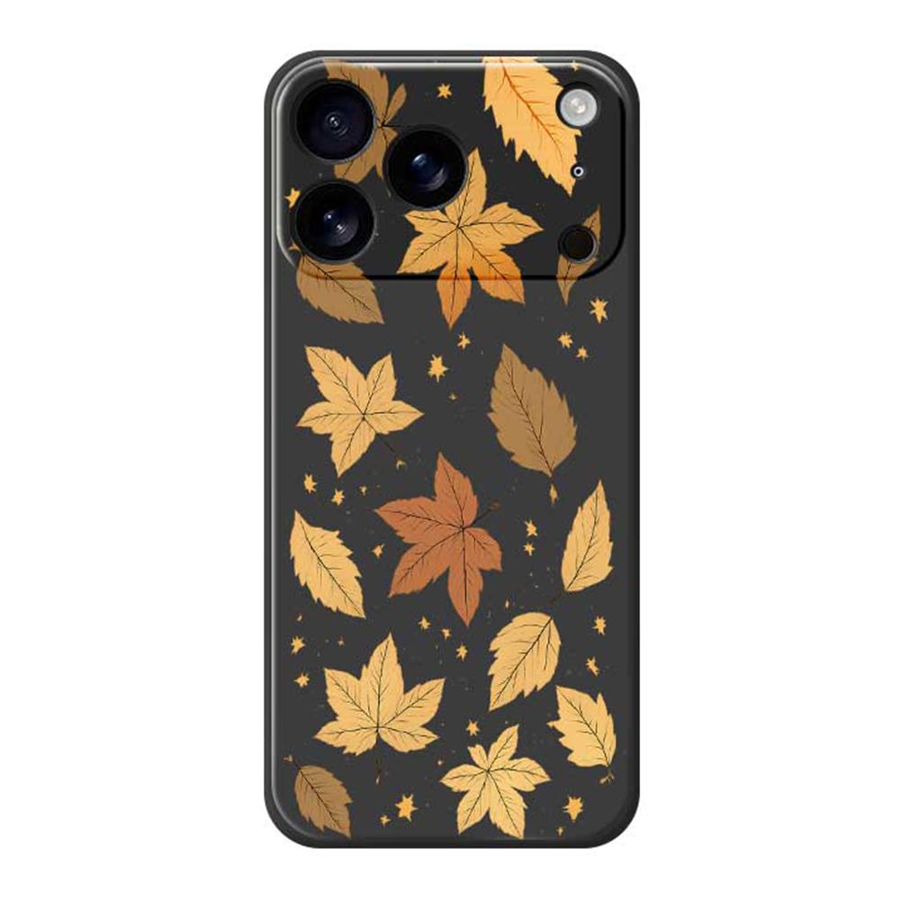 For iPhone 17 Pro Max Case Maple Leaves Pattern Printing Straight Edge TPU Phone Back Cover