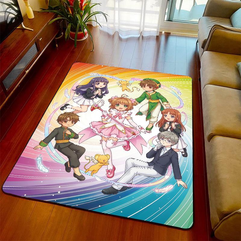 Cardcaptor Sakura Anime Theme Carpet Rug Floor Mat Soft Surface Non Slip Base for Living Room Bedroom -QJY