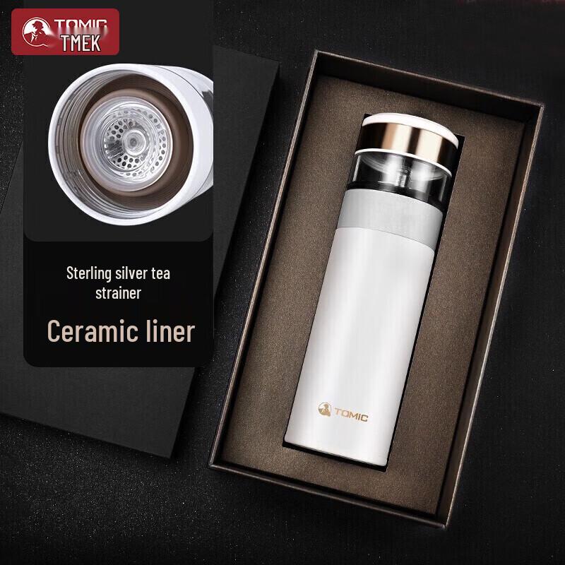 TOMIC TW60051Y Silver Tea Infuser Insulated Bottle 370ML