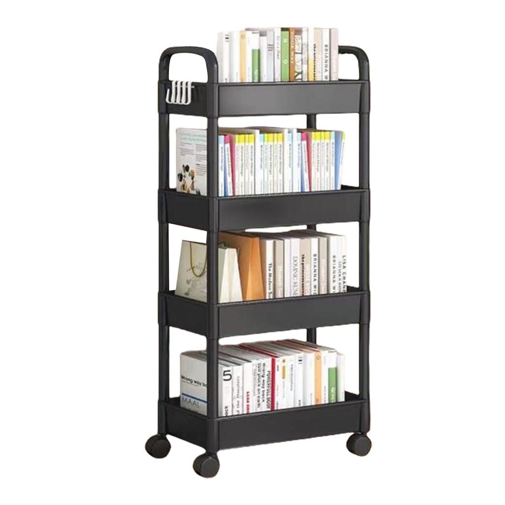 Snacks and Beverages Rack Easy To Assemble Rolling Cart 4 Tiers Trolley Convenient Storage Solution for Picnics