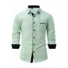 Men Top Spring Autumn Casual Business Shirt White Black Blue Loose Classic Shirts Lapel Neck Long Sleeve Shirts