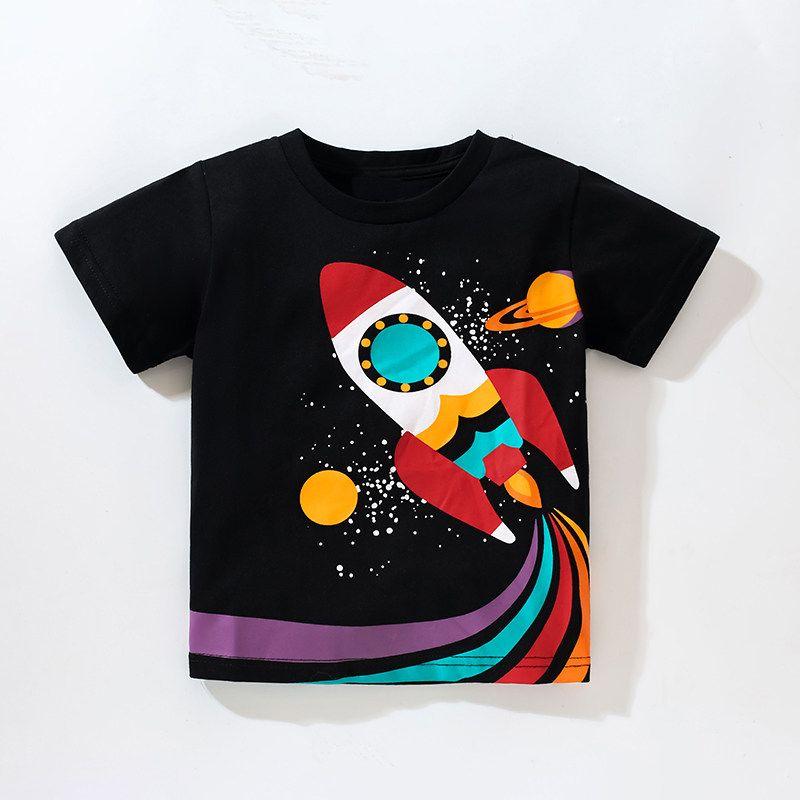 

Baby Black Rocket Summer Loose Half Sleeve Children s Clothing 50068 2t/90 Size Recommended Height 80-90cm