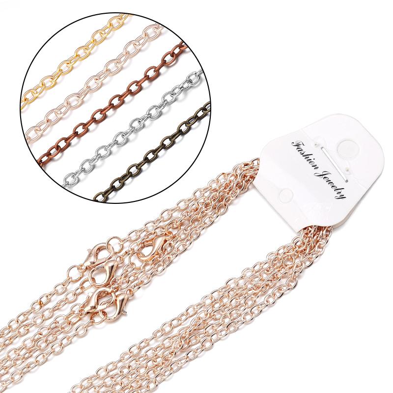 6pcs 45cm Metal Link Chain Iron Cross Chains With Lobster Clasp For Jewelry Making DIY Bracelets Necklace Accessories Wholesale