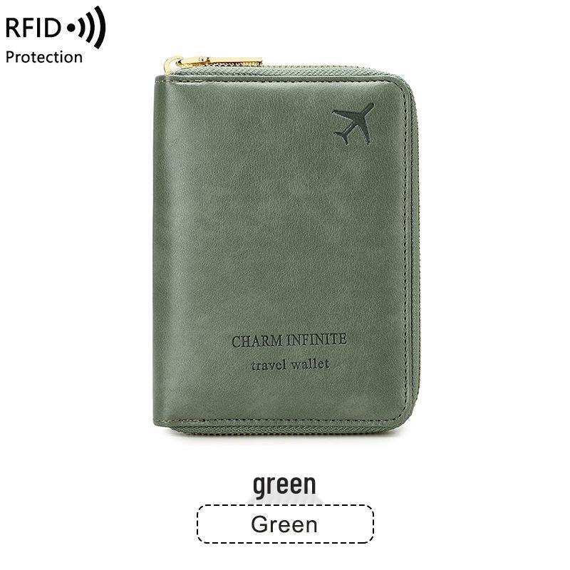 2024 RFID Anti-Magnetic Passport Holder: Zippered Travel & Document Storage Bag
