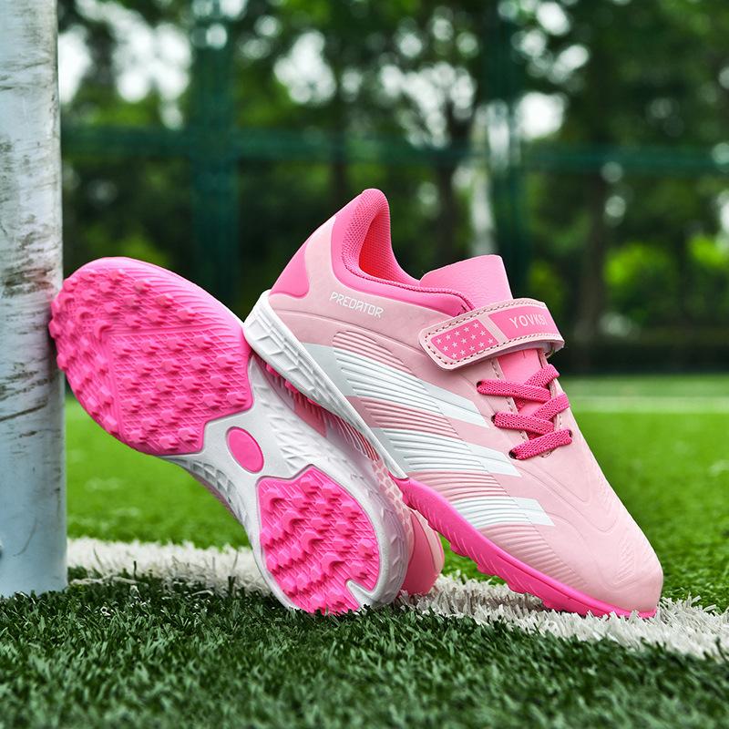

New children s football shoes men s broken nails TF primary school students and girls Velcro youth grass anti-skid training shoes 29