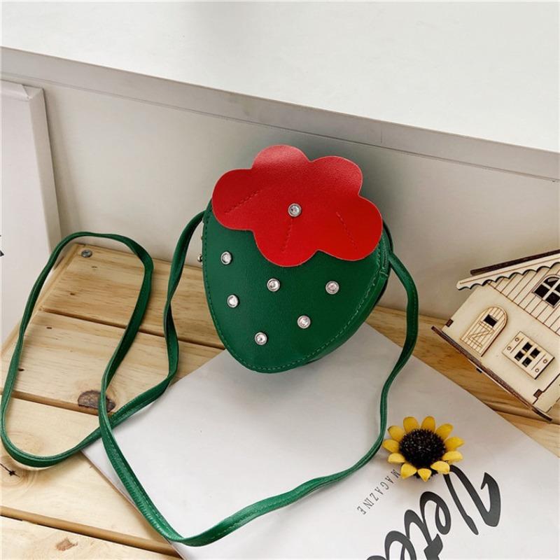 Girls bag, new cute strawberry bag, children's messenger bag, boys and girls change bag, decorative small bag.