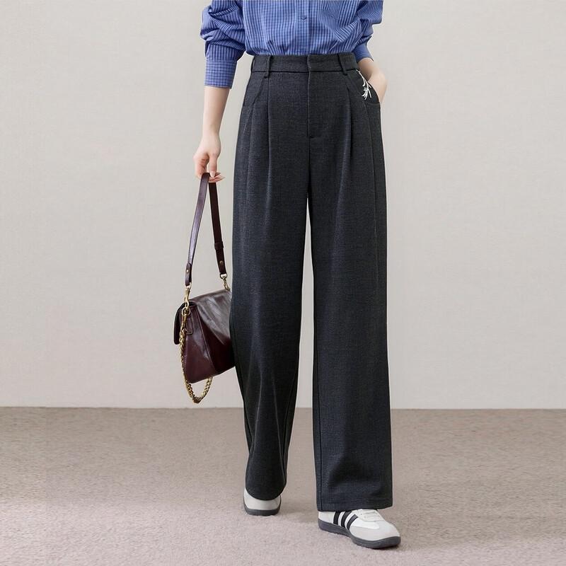 

Women s Korean Style Loose Wide-Leg Trousers M