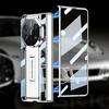 Magnetic Hinge Plating Clear Case For Huawei Mate X6 X5 Front Glass Film Shockproof Stand Transparent Cover For Huawei Mate X3