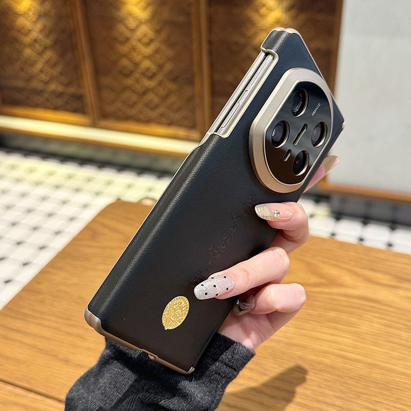 Applicable to Huawei matex1 Huang Caishen mobile phone case second change x1 lens x1 collector's edition plain leather double central axis  case