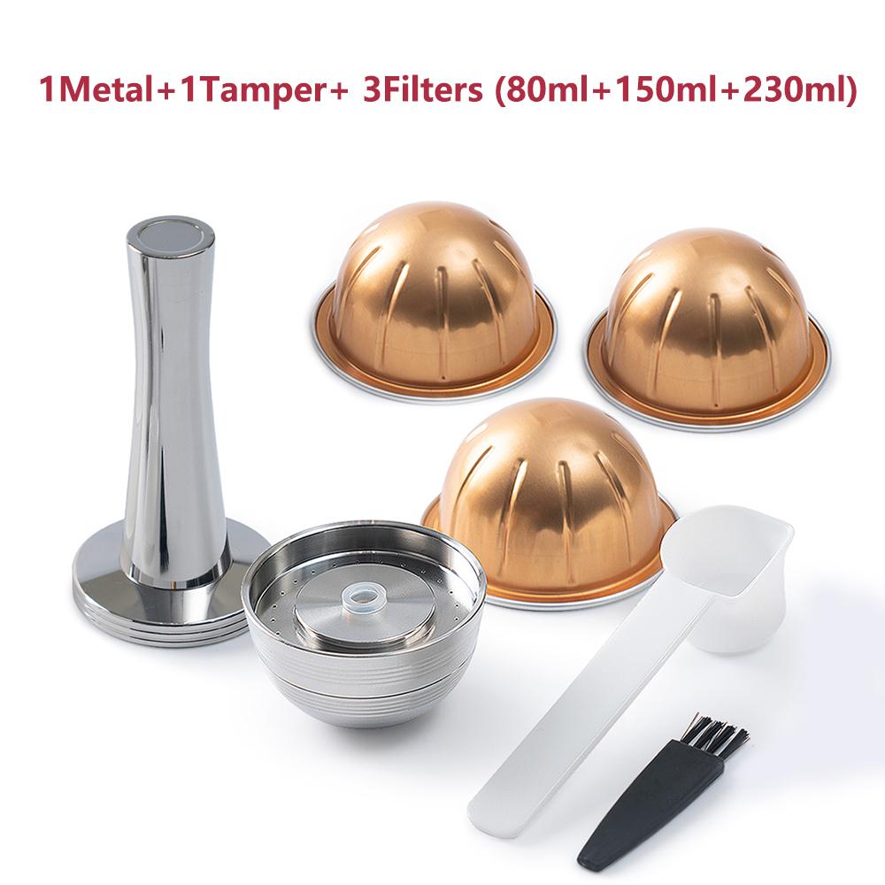 Für Nespresso Vertuo Next Pop Edelstahl Wiederverwendbare Kapsel Vertuoline Nachfüllbarer Kaffee Filter Kompatibel mit Original Kapseln