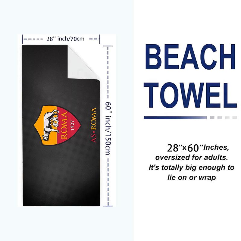 AS Roma Print Beach Towel, Large Soft Quick Dry Towel for Beach Camping Swimming