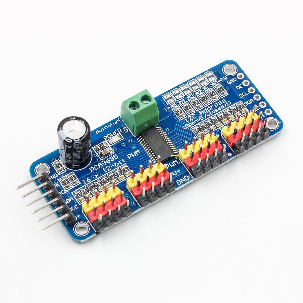 16-Channel PWM Servo Controller Board with IIC Interface, PCA9685 Module