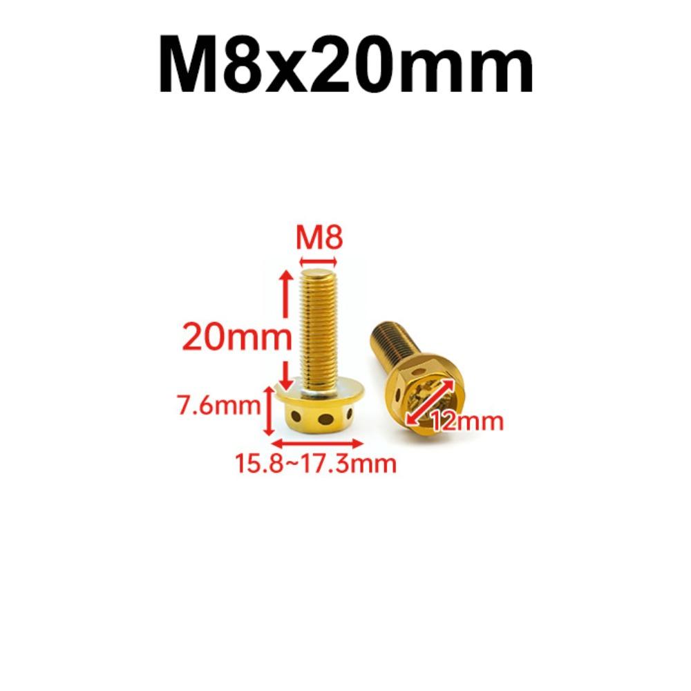 10/15/20/25/30/35/40/45/50/60 Titanium Bolt With Drilled Holes Hex Head Screws Motorcycle