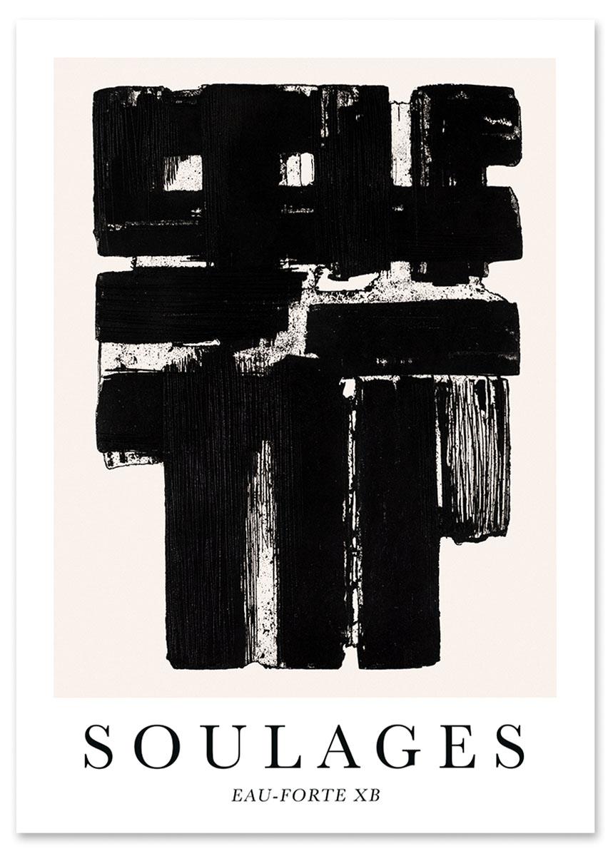 

Plakat abstrakcja czarnobiała soulages 30x40 cm