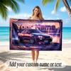 City Cyberpunk Theme Soft Beach Towel Personalized Custom Name Text Towel Portable for Beach Pool Travel