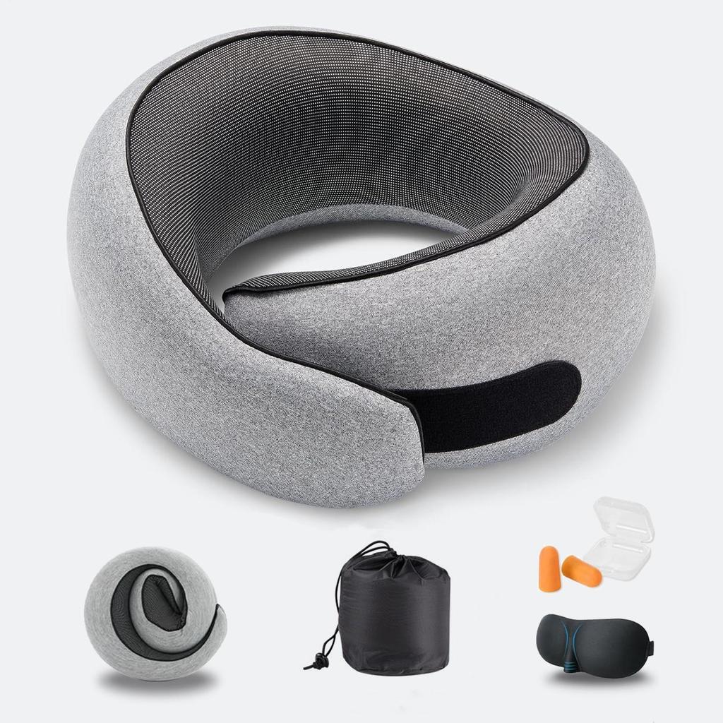 U-Shaped Memory Foam Neck Pillow: Comfortable, Portable Support for Travel