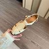 Leather Version Su Yinyin Same Retro Leather Hollow Bag Head Woven Flat Roman Sandals Women's Xia Liang Slippers