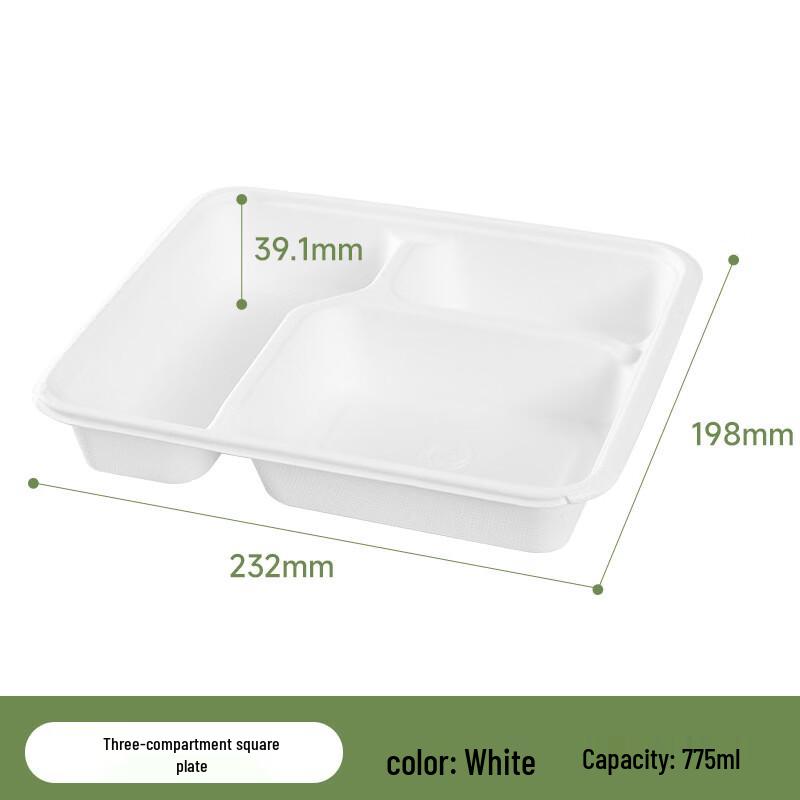 Disposable Sugarcane Pulp Divided Food Containers
