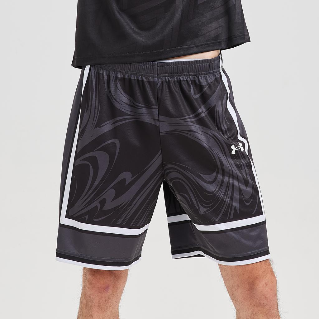Under Armour Color Block Breathable Basketball Shorts Men bottoms Black 25500228-001