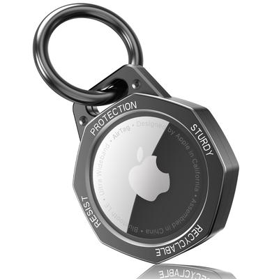 Tieuwant Aluminum Alloy AirTag Keychain 1 Pack, Gunmetal Grey