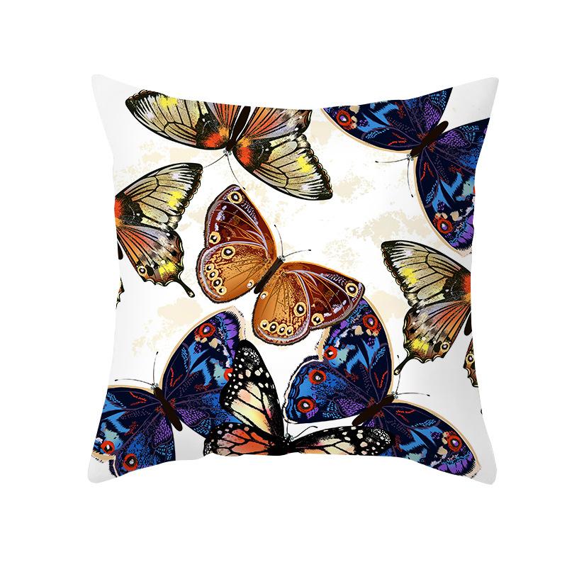 Colorful Butterfly Series Sofa Pillow Cover Nordic Peach Skin Print Office Cushion Pillow Cover Home