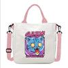 Group Canvas Bag Cartoon Little Illustration Student Collection Handbag Crossbody Shopping Bag