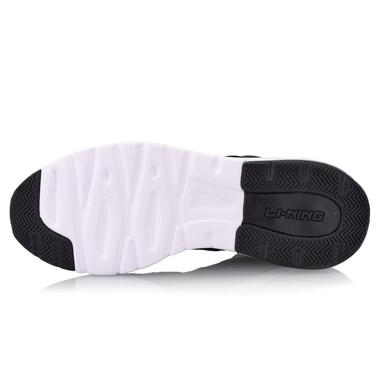 Li-Ning Trendsetter Half Palm Air Cushion Non-Slip Shock Absorbing Lightweight Low-Top Casual Shoes Unisex Casual Shoes Black White AGCN107-1