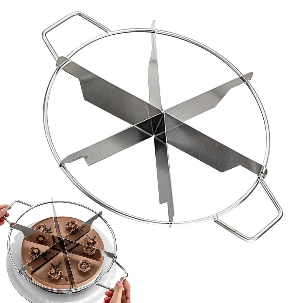Cake Cutter Slicer Stainless Steel Pastry Portion Marker Pizza Pie Divider Even 6-8 Slices Cake Portioner Baking Tools Kitchen