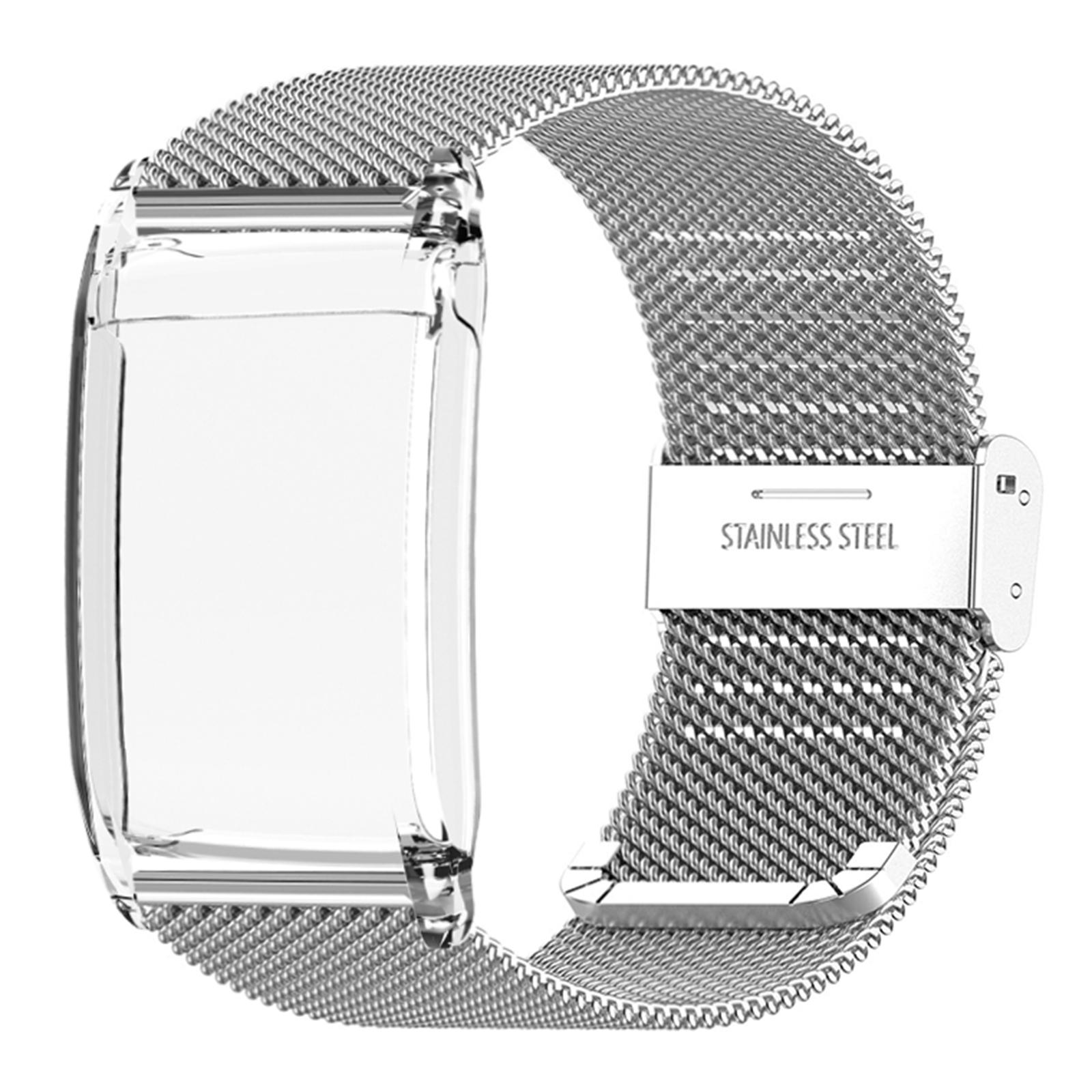 

Для браслета годинника WHOOP 4.0 з прозорим чохлом і застібкою, металевий ремінець з міланським плетінням, заміна Silver+Transparent