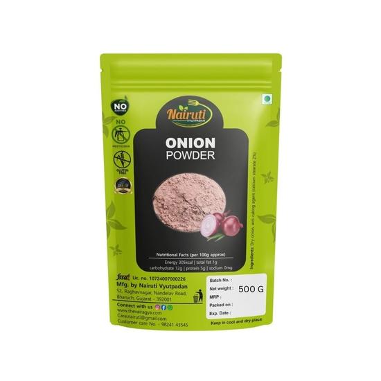 

Nairuti Vyutpadan Onion Powder 500 gm | 100% Pure Dehydrated Red Onion for Cooking & Hair Care | Natural Hair Growth Aid 500GM