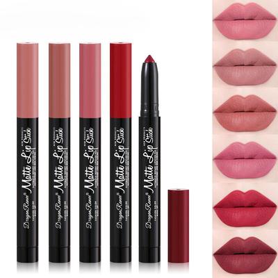 Waterdichte lippenstiftpen Matte Velvet Mist Top Dameslippenstiftpen Bonenpasta Roos met puntenslijper Automatische lipliner Liner